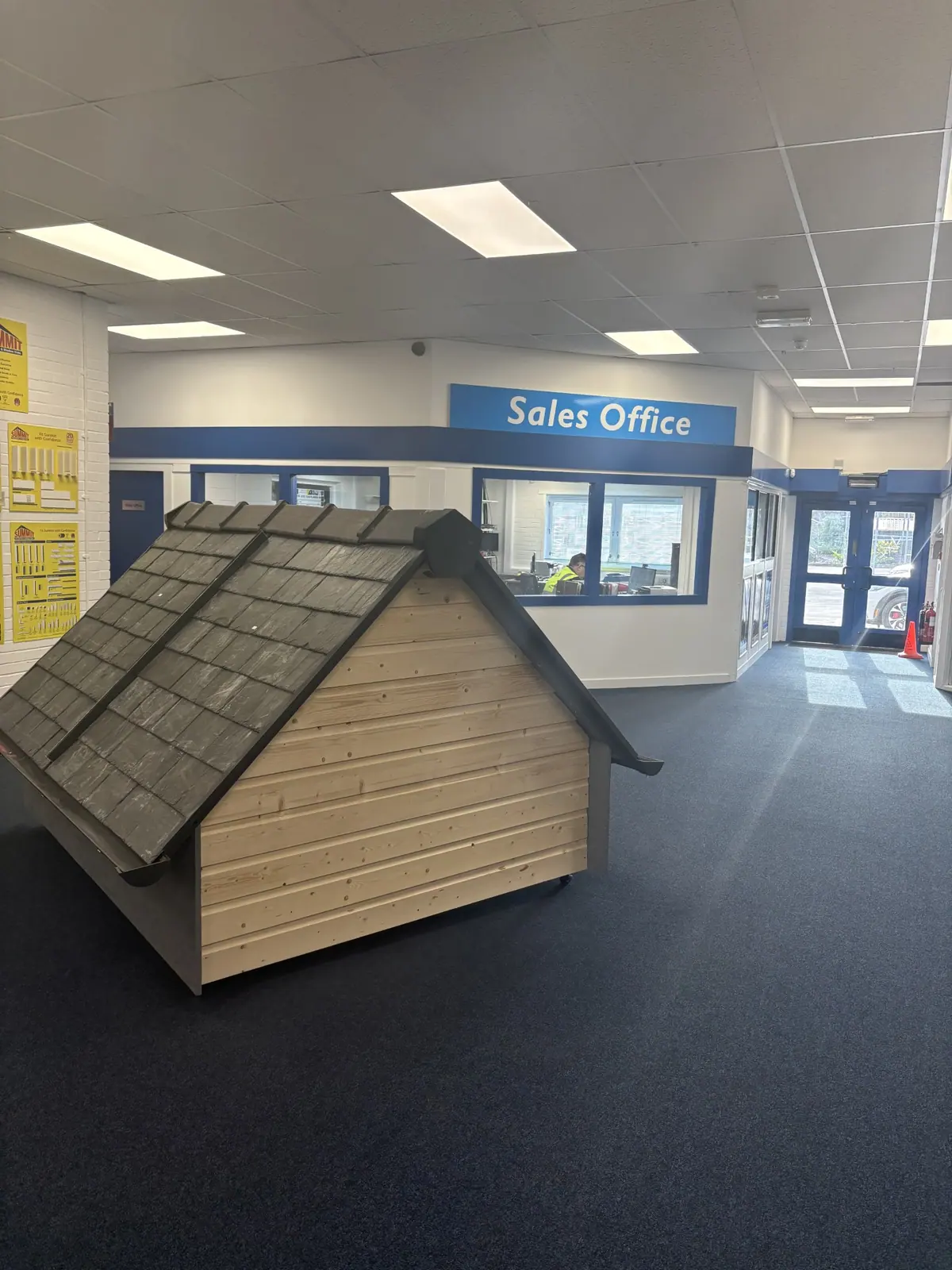 Roofing display by the sales office