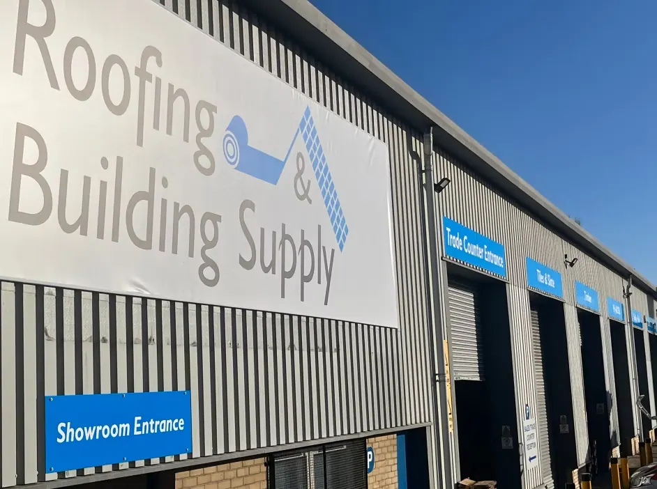 Roofing & Building Supply signage on the depot