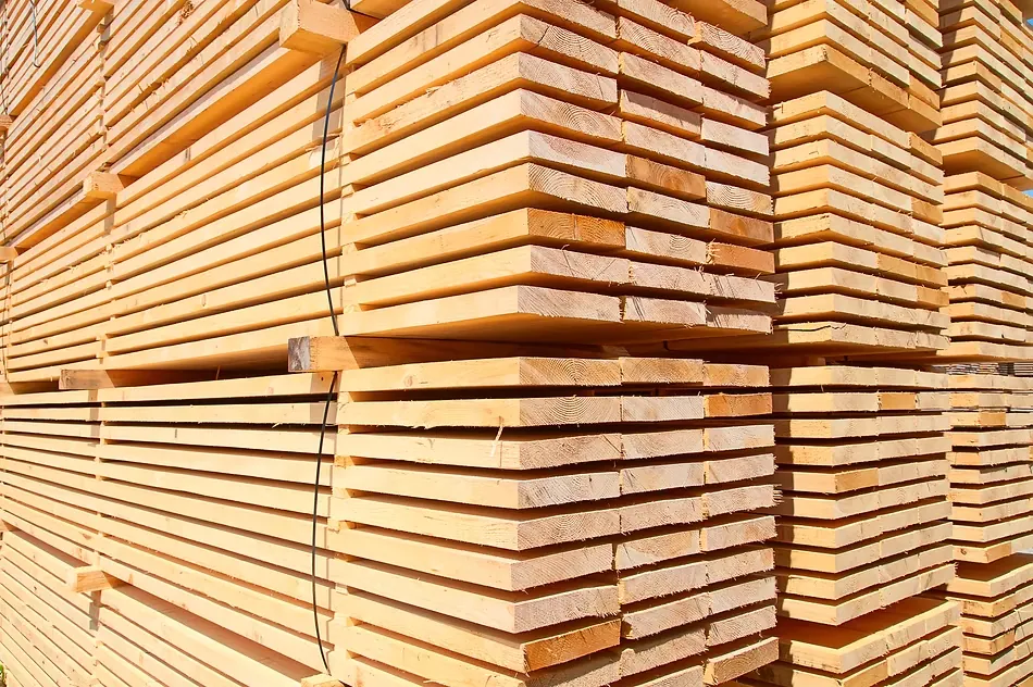 Stacked timber studs